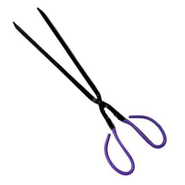 Imagem de Pinça de lenha com acabamento preto, pinças resistentes para lareira, fogueira e fogão a lenha, uso interno e externo (50 cm/19,6")