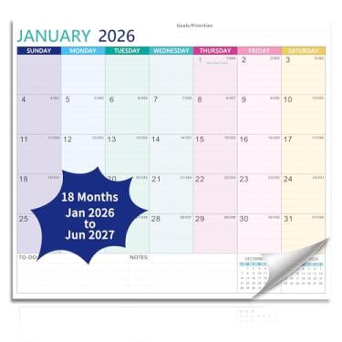 Imagem de Calendário magnético de geladeira 2025-2027, calendário magnético de 21 meses para planejador de geladeira, funciona de outubro de 2025 a junho de 2027, marcadores fáceis de organizar (multicoloridos)