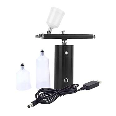 Imagem de Kit de compressor de ar recarregável portátil Kit de ar-escova de ar de ar de pintura Airbrush para Nail Art Tattoo Craft Bolo Névoa Pulverizador(B)