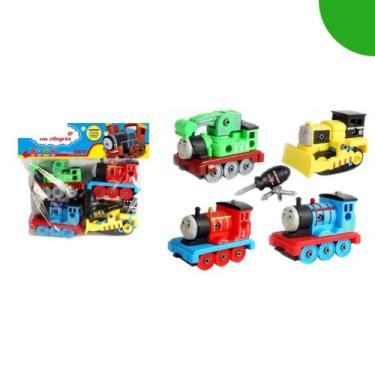 Imagem de Kit De Brinquedos Educativos Com Locomotivas Coloridas - Dá Alegria