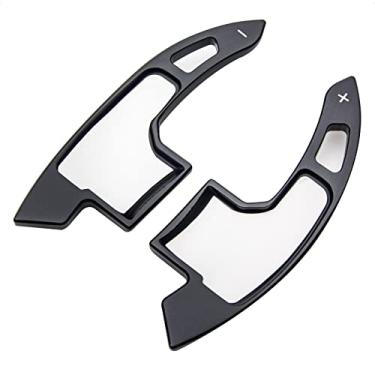 Imagem de SK CUSTOM Acessórios de volante para extensão de câmbio de câmbio de liga de alumínio compatível com Ford Mustang 2015 2016 2017 2018 2019 2020 2021 Acessórios para carro Preto