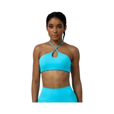 Imagem de Top Esportivo Feminino Sem Costas, Cor Sólida, Para Pilates, Academia,