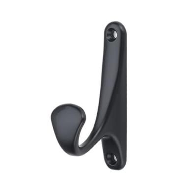 Imagem de Prateleiras suspensas Hardware armário cabide de liga zinco gancho simples preto ouro metal gancho parede decoração para casa casaco gancho varanda sala estar(Preto)