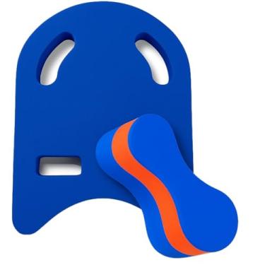 Imagem de Kit Prancha e Polibóia EVA Mix Click - Hidroginástica e Natação para Todos os Níveis Leve e Fácil de Transportar Adequado para a Praia e Piscina(Fixa Laranja)