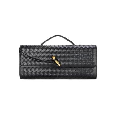 Imagem de DesKimdo Bolsa feminina de tecido para noite, bolsa tiracolo de couro, bolsa formal, couro vegano, bolsas de mão