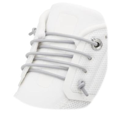 Imagem de Puzeam Cadarços elásticos sem amarrar na nuvem, 2 pares de cadarços elásticos elásticos para substituição de tênis, Cinza claro, 26inch(65cm)