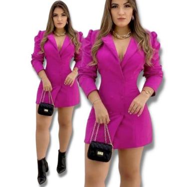 Imagem de Macaquinho Tipo Blazer Social Praticidade Do Vestido Gold - Dioper Sto