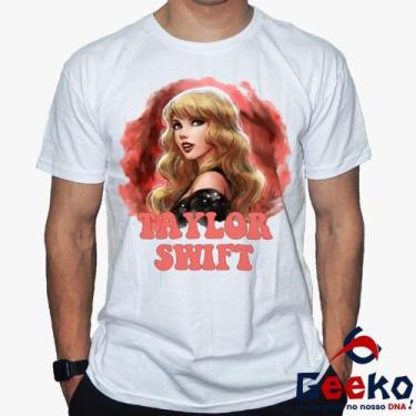 Imagem de Camiseta Taylor Swift 100% Algodão Pop Geeko, Branco gola careca, GG