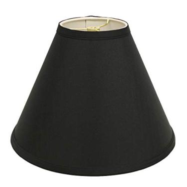 Imagem de Abajur de cone profundo inclinado elegante para ambiente aconchegante, seda Shantung durável, complemento perfeito para iluminação de sala de estar ou quarto, preto