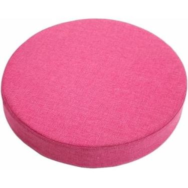 Imagem de Almofada de linho para cadeira, antiderrapante, decorativa, redonda, de espuma, macia e confortável para escritório.