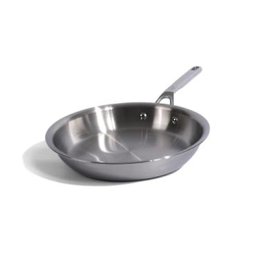 Imagem de Frigideira Skillet 26cm Aço Inox Deli&Co., Corpo Em Tripla Camada Com Tampa, Cabo Stay Cool e Acabamento Escovado - Compatível com Indução e Forno até 420°C | Capacidade 2L