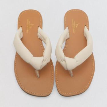 Imagem de Chinelo Feminino Sapato da Corte Havaí Couro Tira Fofa, C off white, 3