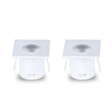 Imagem de Kit 2 Spot Móvel Taschibra Pik Led Quadrado Branco Luz 3000K