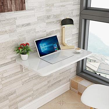 Imagem de Mesa de parede com folhas suspensas, mesa de jantar dobrável na parede, mesa de laptop flutuante, estações de trabalho dobráveis, para uso como mesa de computador, mesa de escritório em casa