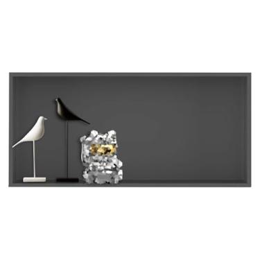 Imagem de Nicho de chuveiro de aço inoxidável – Prateleira quadrada embutida para xampu e artigos de higiene pessoal, elegante organizador de banheiro para cozinha, sala de estar ou hotel (cinza, 72 x 32 x 12,5