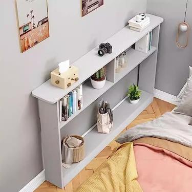 Imagem de Mesa de console, mesa de console de madeira com 3 prateleiras, mesa de entrada retangular, mesa de sofá estreita com prateleira, mesa de sofá para entrada, suporte de TV, rústico, decoração de cabine