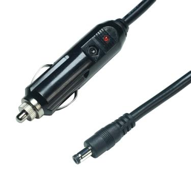 Imagem de Conector macho DC 5,5 x 2,1 mm para plugue de isqueiro de carro 12V-24V Cabo 16AWG, carregador de carro DC cabo de alimentação automática