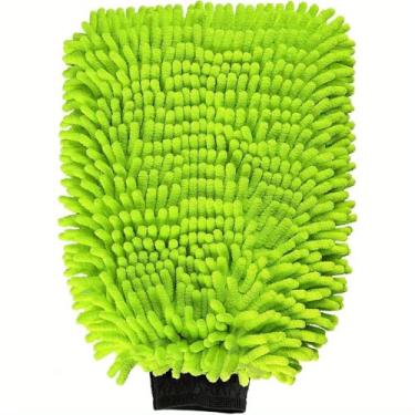 Imagem de Luvas de lavagem de carro, luvas de lavagem de carro de microfibra de lã coral, sem arranhões e sem fiapos, perfeitas para lavar carros e detalhes do carro. (verde)