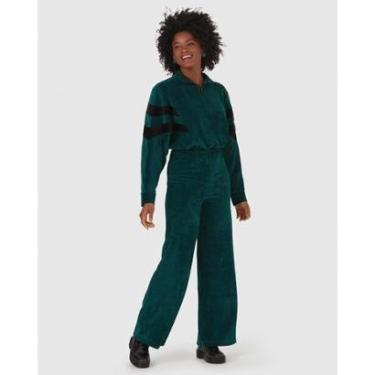 Imagem de Calça Wide Leg Feminina Em Plush Canelado-Feminino