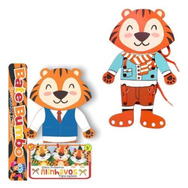 Imagem de Meus Primeiros Alinhavos Tigre Fashion Brinquedos Educativos Madeira A