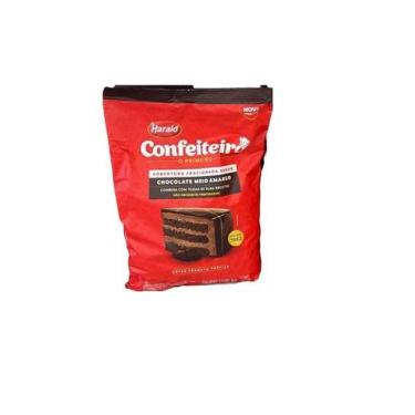 Imagem de Kit 3un Chocolate Confeiteiro Gotas Meio Amargo de 1 Kg - Harald, Choc
