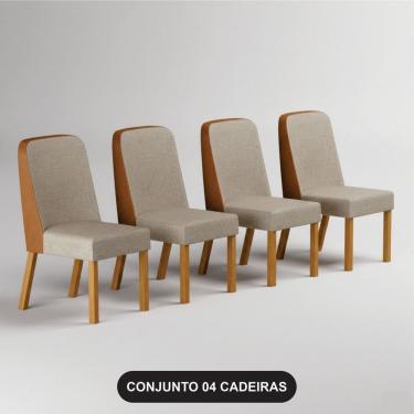 Imagem de Kit 4 Cadeiras para Sala de Jantar Isis Cinamomo/Terracota palha