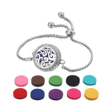 Imagem de Pulseira De Aromaterapia Árvore Da Vida Com Difusor De Óleo Essencial 