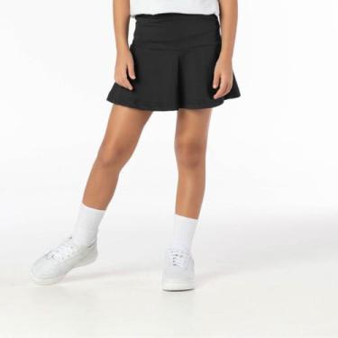 Imagem de Saia Esportiva Infantil Menina Suplex Preta Escola Ginástica - Vrasalo