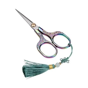 Imagem de Tesoura Vintage De Aço Inoxidável Com Cabo Quadrado Para Artesanato, B