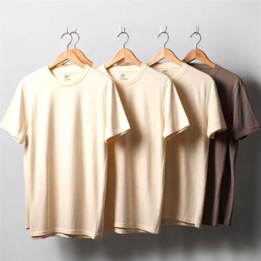 Imagem de Camiseta Básica Masculina Lisa Adulto 100 Algodão Confortável - Ctr co