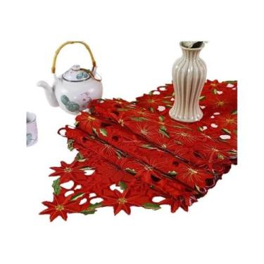 Imagem de Toalha De Mesa Bordada De Natal, Decoração De Mesa Vazada Para Casa, B