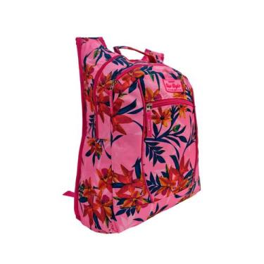 Imagem de Mochila Feminina Estampada Floral Casual Trabalho Escola Reforçada Con