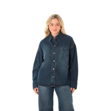 Imagem de Camisa Jeans Feminina Arauto Oversized Brown-Feminino