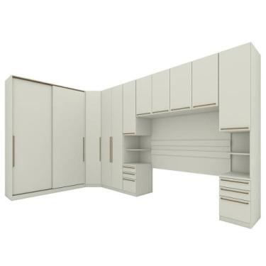 Imagem de Quarto Modulado Casal Seletto 6 Peças com 2 Portas Deslizantes Areia -