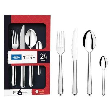 Imagem de Faqueiro Brinox Inox Turim 5111/142 - 24 Peças, Prata, 24 peças sendo: