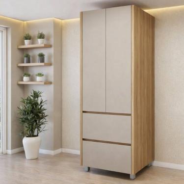 Imagem de Paneleiro 2 Portas 2 Gavetas Nesher Rainha 100% Mdf Marrom Greige