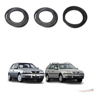 Imagem de Kit Borracha de Vedação Automotiva para Porta e porta-malas Gol Parati G2 G3 G4 Preto U...
