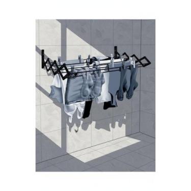 Imagem de Varal Sanfonado 60cm Aço Retrátil Parede - Congratulations Store