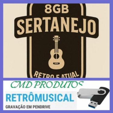 Imagem de Pen drive 8gb com Músicas = Playlist - Sertanejo Retrô e Atual (mp3) -