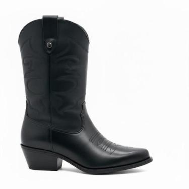 Imagem de Bota Cano Médio Texana Cowntry Bottero Couro 347706 Preta, Preto, 37