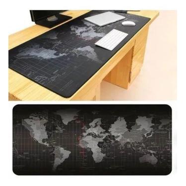 Imagem de Mousepad Gamer Mapa Mundi Grande 90 X 40 Cm Antiderrapante Borda Costu