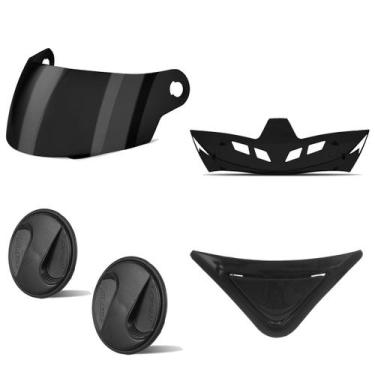 Imagem de Kit Reposição Capacete Evolution 788 10 Viseiras 10 Parafusos 10 Estab