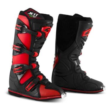Imagem de Bota motocross jett trail trilha enduro, Preto, Vermelho, 41