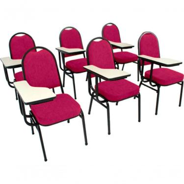 Imagem de Kit Com 6 Cadeiras Para Auditórios Linha Hotel Rosa