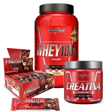 Imagem de Kit Whey 100% Baunilha + Crisps Bar + Creatina 300g - Integralmedica, 