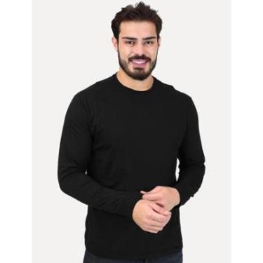 Imagem de Camiseta Aramis Masculina Manga Longa Basica Mono Logo Preta CS.02.0161 007-Masculino