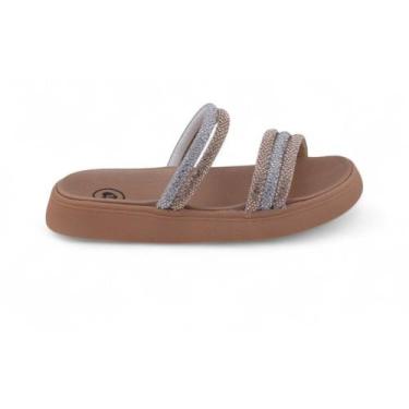 Imagem de Chinelo Papete Infantil Molekinha Menina 2358.103 Tiras Strass, 31, Ou