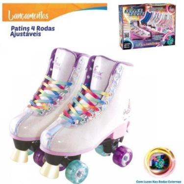 Imagem de Patins Infantil 4 Rodas Menina Ajustável Com Led Exclusivo - Fenix,  3