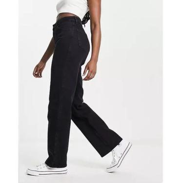 Imagem de Calça Jeans H Dad Jean Cintura Alta 36br Feminino - Hoo, Preto, 36
