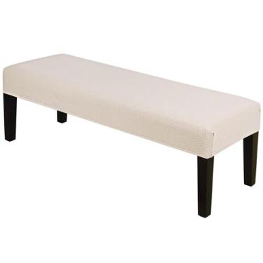 Imagem de Capa de bancada de jantar SearChi Stretch Lavável Bege Jacquard